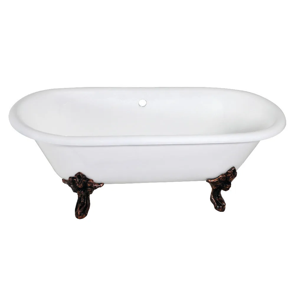 Double Ended Clawfoot Tub with Feet No Faucet Drillings