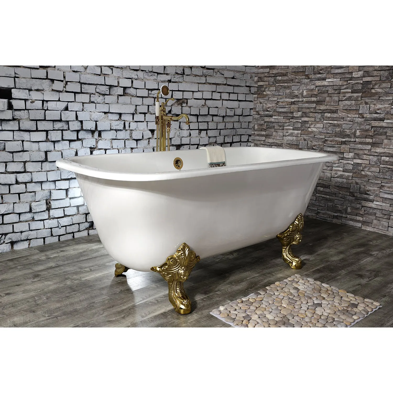 Double Ended Clawfoot Tub with Feet No Faucet Drillings