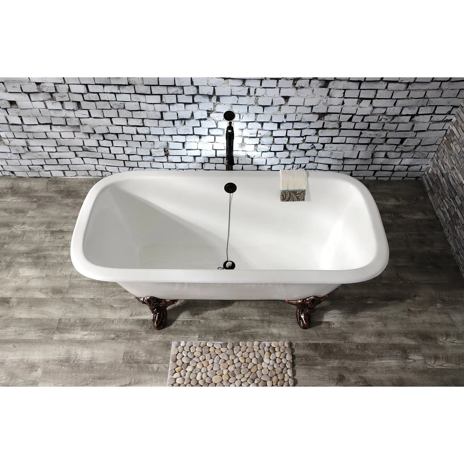 Double Ended Clawfoot Tub with Feet No Faucet Drillings