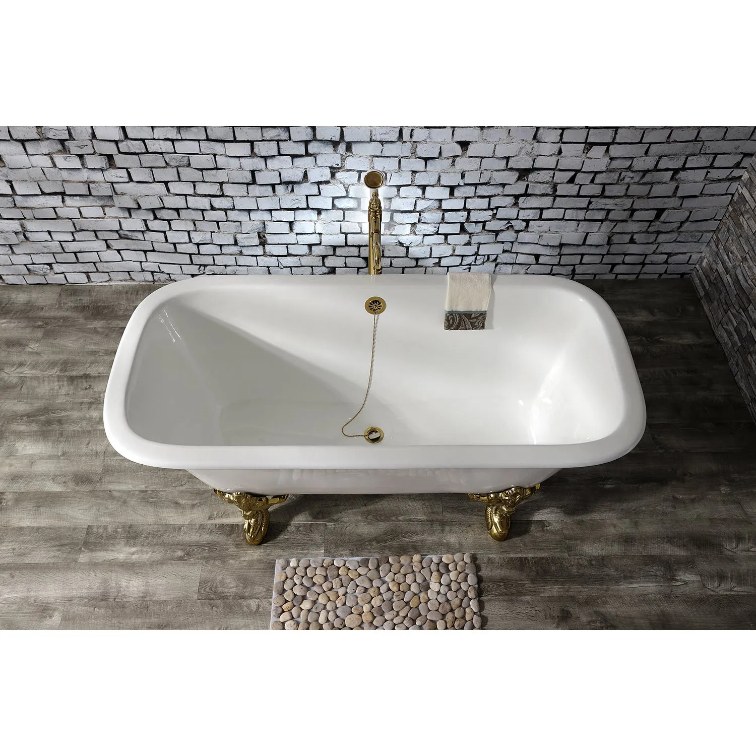 Double Ended Clawfoot Tub with Feet No Faucet Drillings