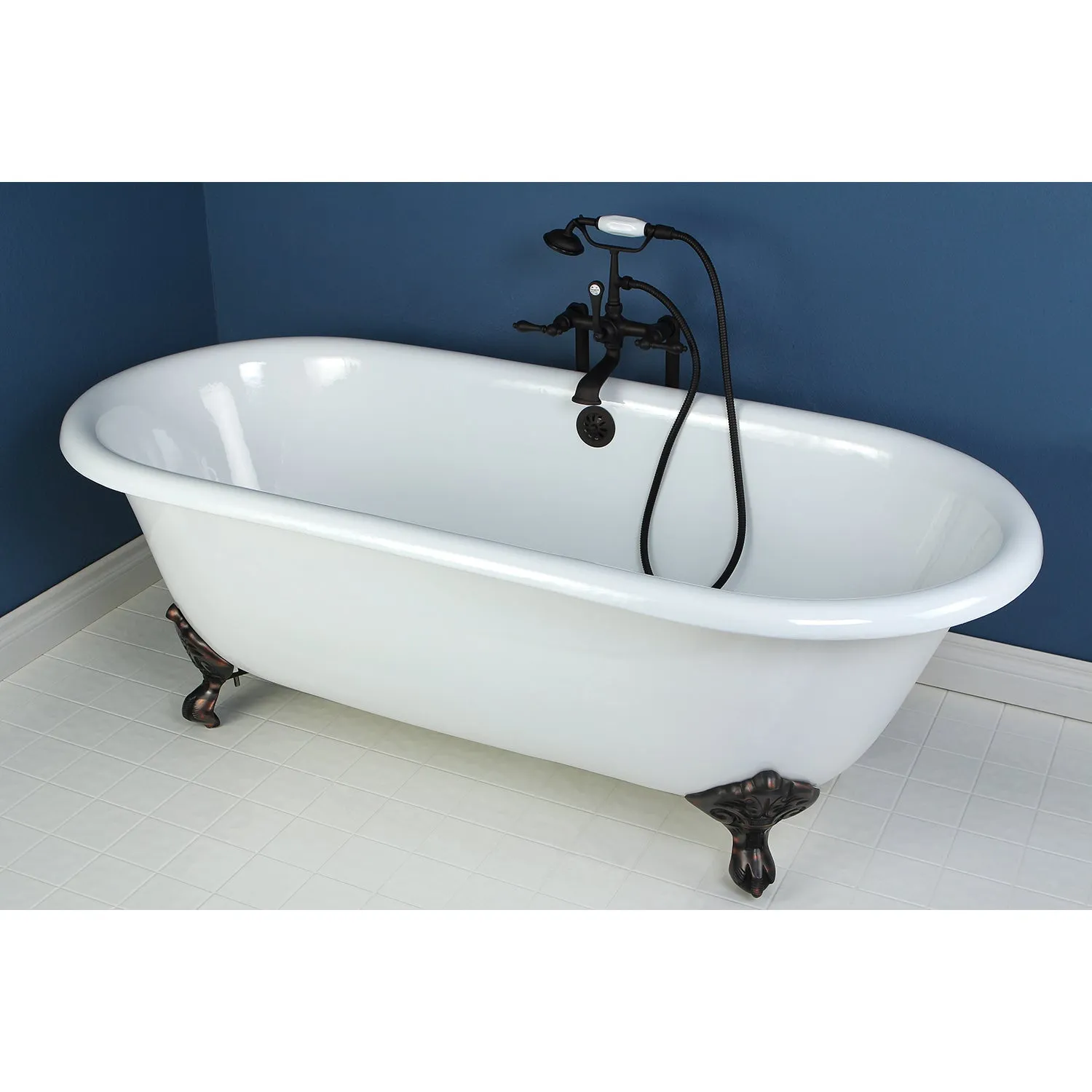 Double Ended Clawfoot Tub with Feet No Faucet Drillings