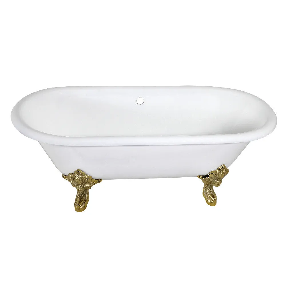 Double Ended Clawfoot Tub with Feet No Faucet Drillings