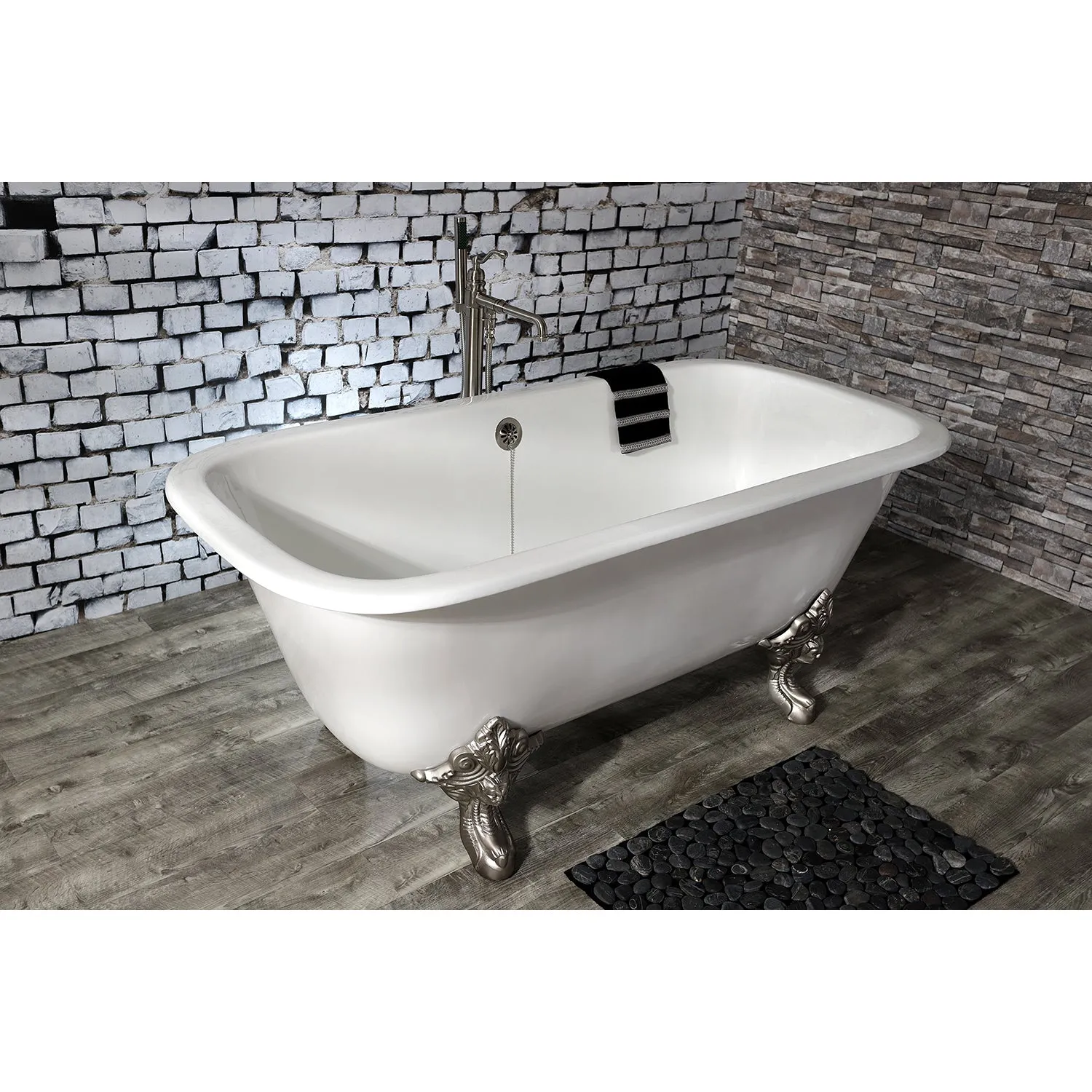 Double Ended Clawfoot Tub with Feet No Faucet Drillings