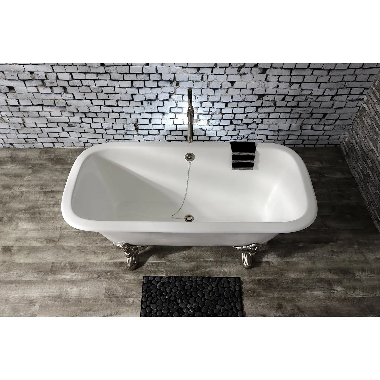 Double Ended Clawfoot Tub with Feet No Faucet Drillings