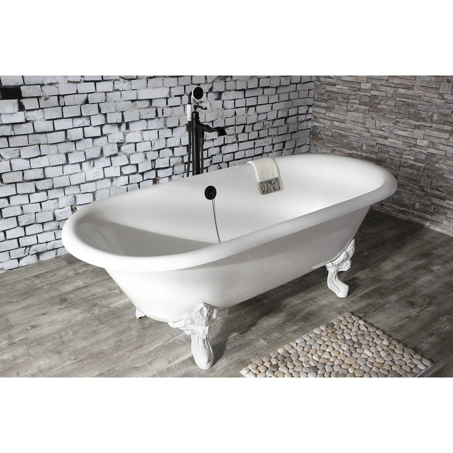Double Ended Clawfoot Tub with Feet No Faucet Drillings