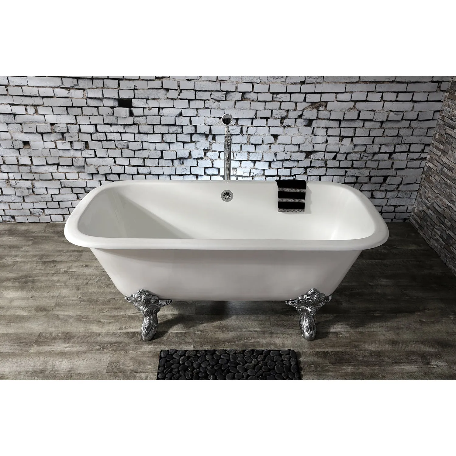 Double Ended Clawfoot Tub with Feet No Faucet Drillings