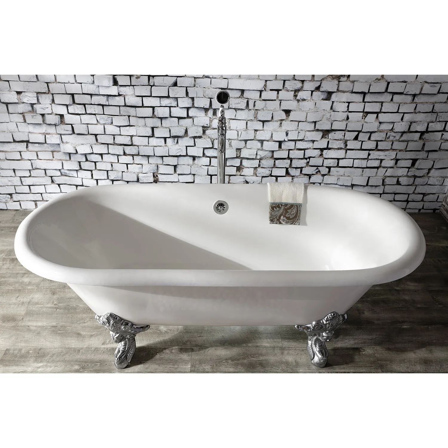 Double Ended Clawfoot Tub with Feet No Faucet Drillings