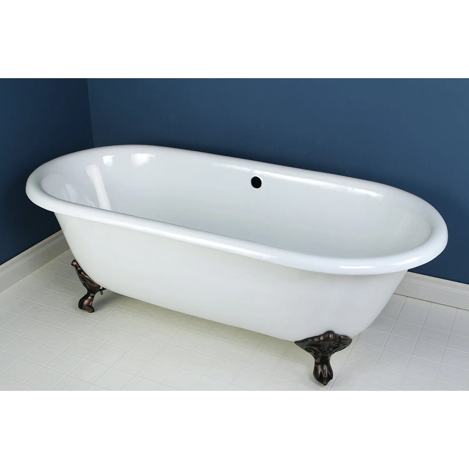 Double Ended Clawfoot Tub with Feet No Faucet Drillings