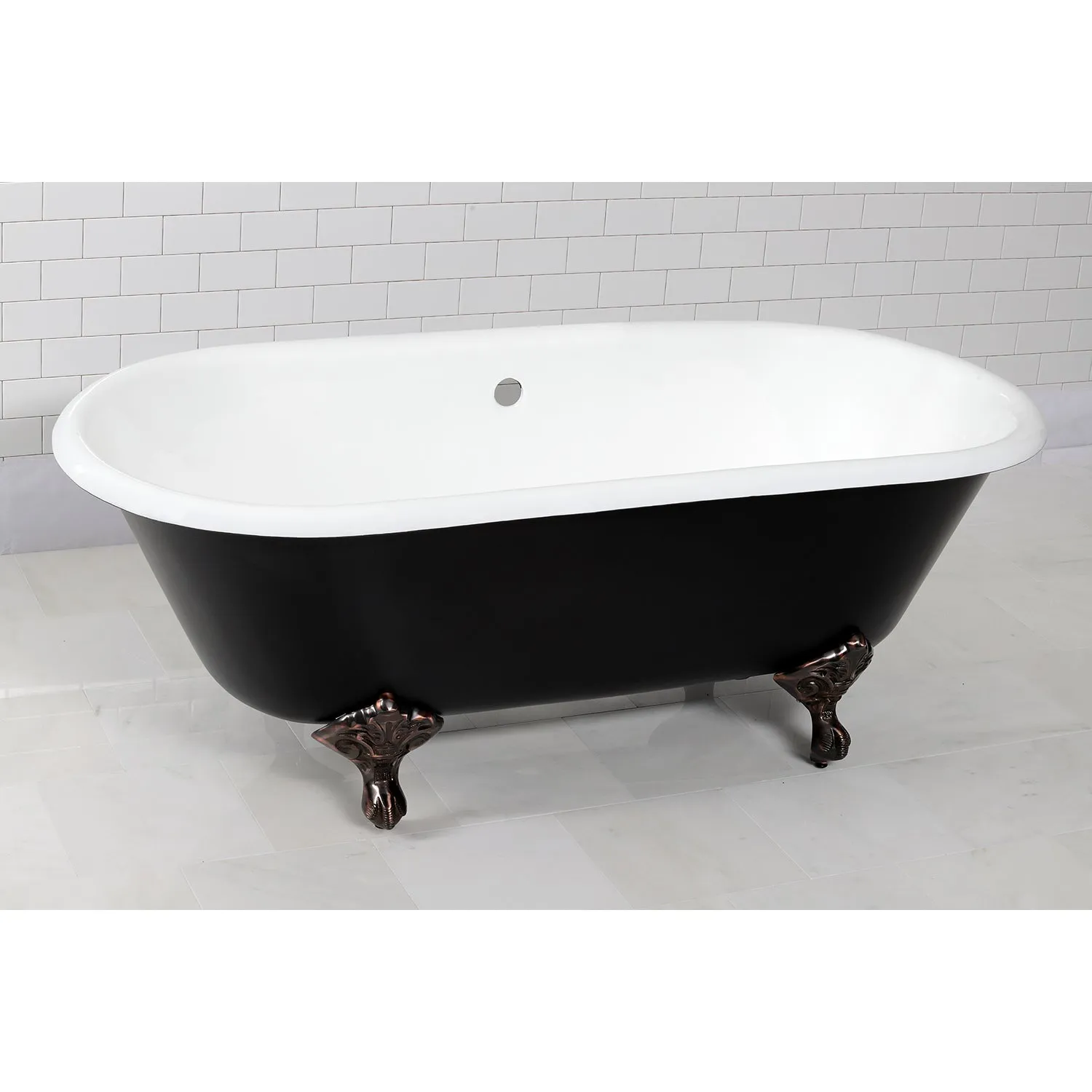 Double Ended Clawfoot Tub with Feet No Faucet Drillings