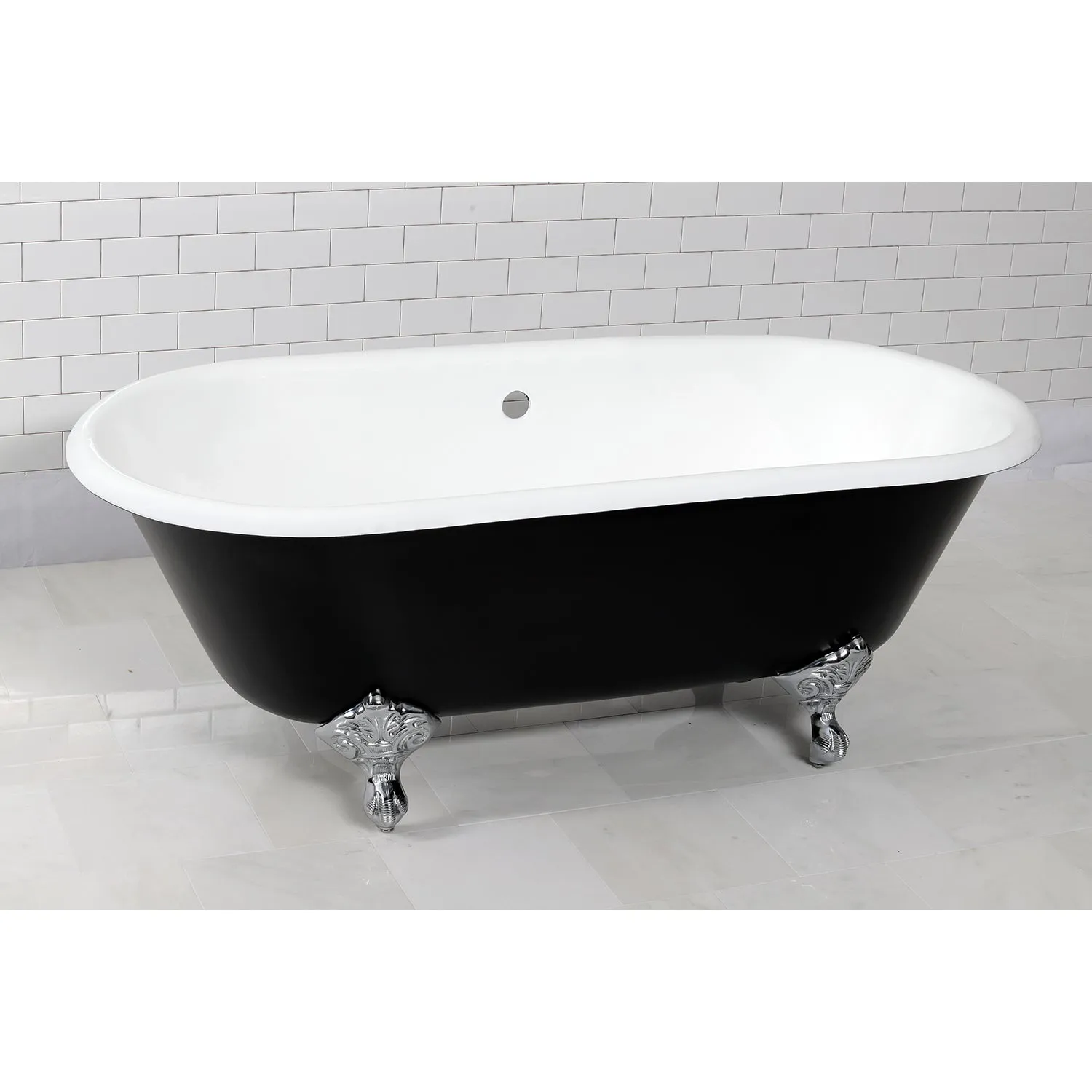 Double Ended Clawfoot Tub with Feet No Faucet Drillings