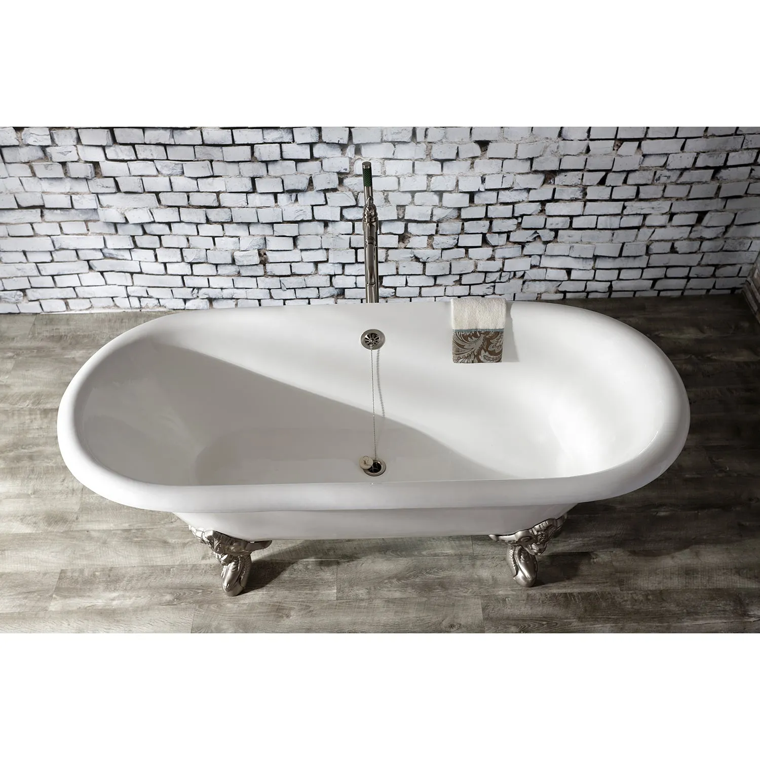 Double Ended Clawfoot Tub with Feet No Faucet Drillings