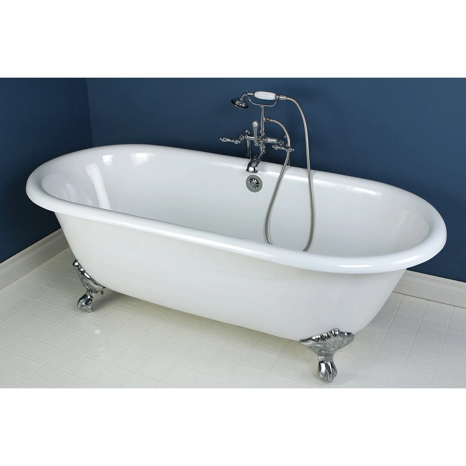 Double Ended Clawfoot Tub with Feet No Faucet Drillings