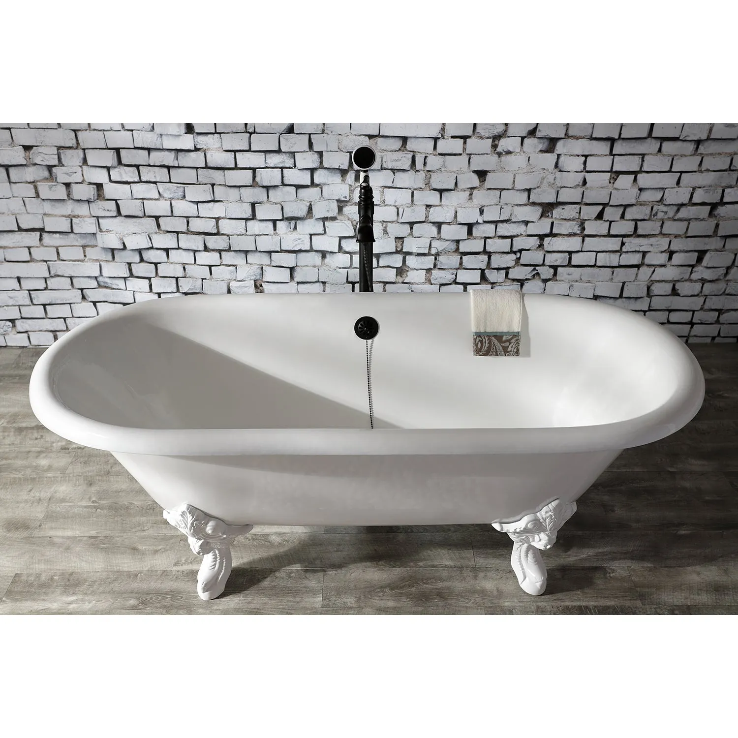 Double Ended Clawfoot Tub with Feet No Faucet Drillings