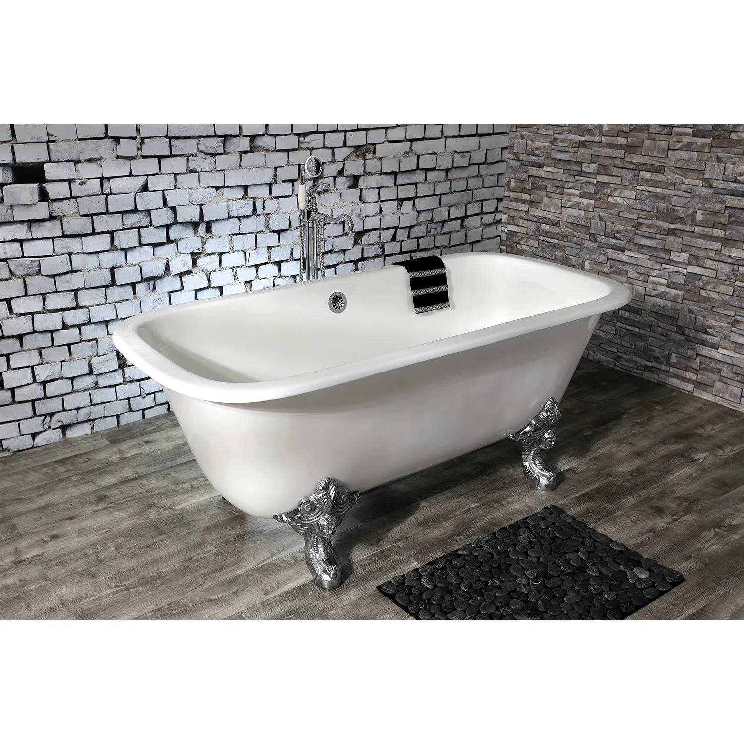 Double Ended Clawfoot Tub with Feet No Faucet Drillings