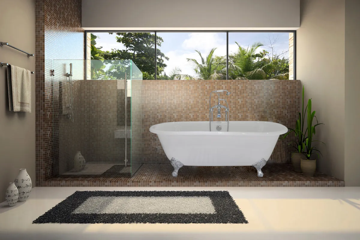 Double Ended Clawfoot Tub with Feet No Faucet Drillings