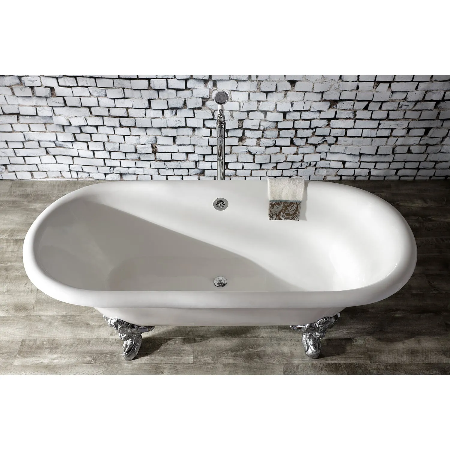 Double Ended Clawfoot Tub with Feet No Faucet Drillings