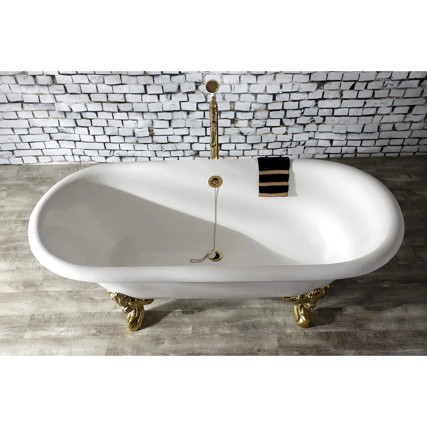 Double Ended Clawfoot Tub with Feet No Faucet Drillings