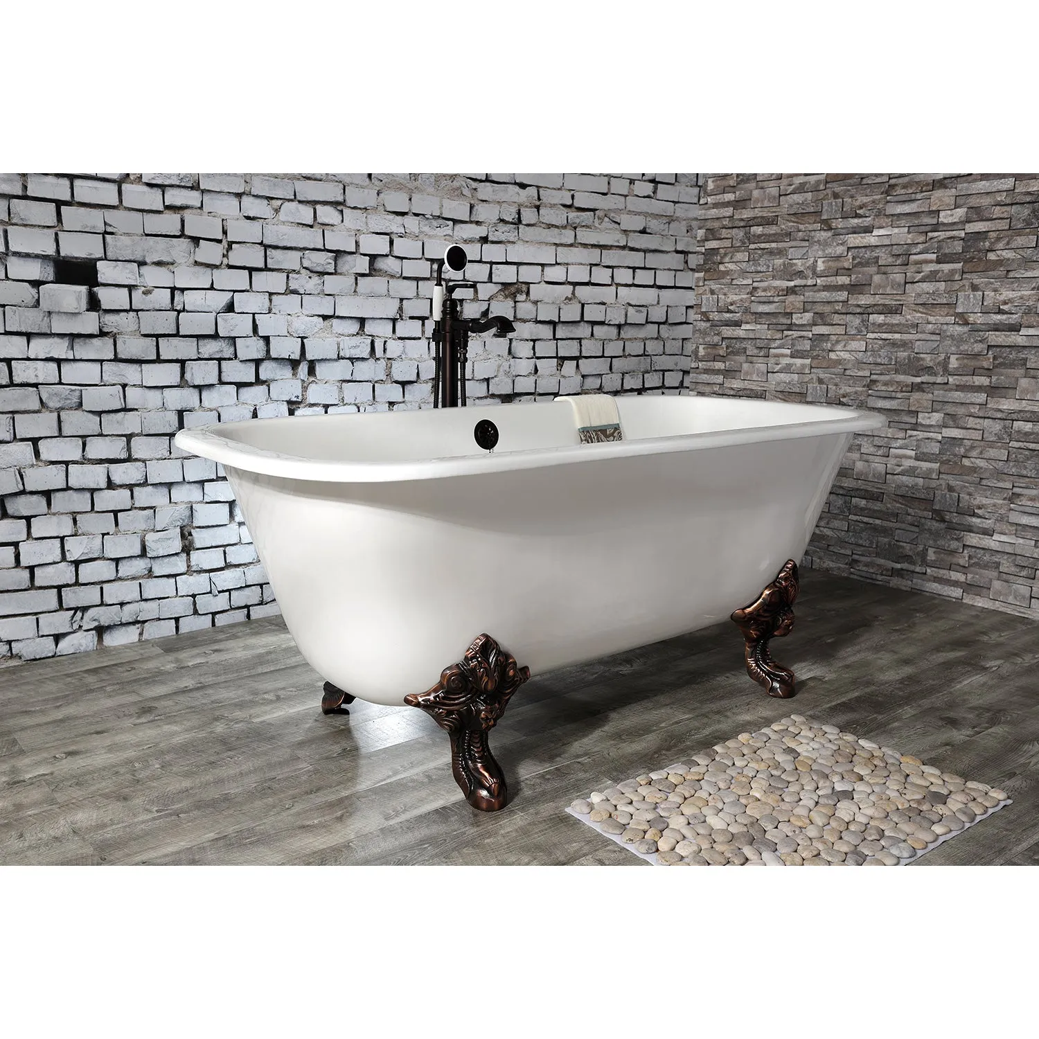 Double Ended Clawfoot Tub with Feet No Faucet Drillings