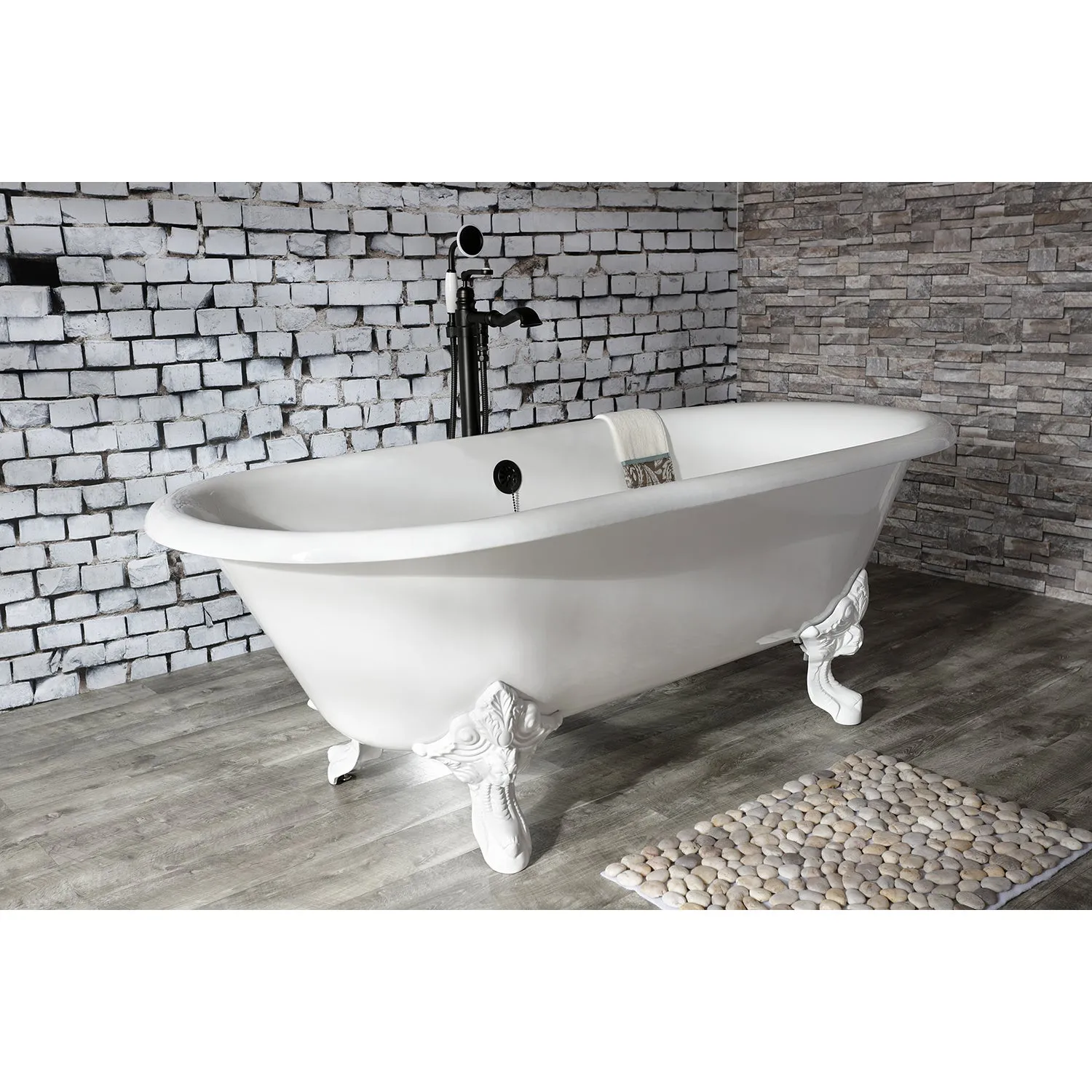 Double Ended Clawfoot Tub with Feet No Faucet Drillings