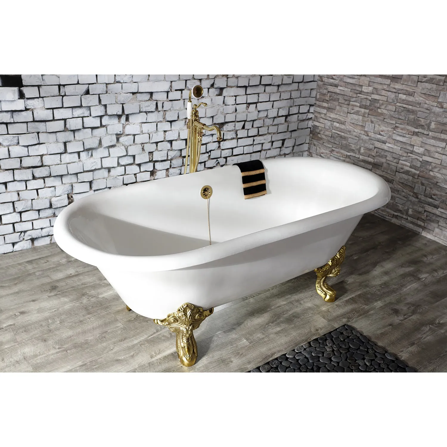 Double Ended Clawfoot Tub with Feet No Faucet Drillings