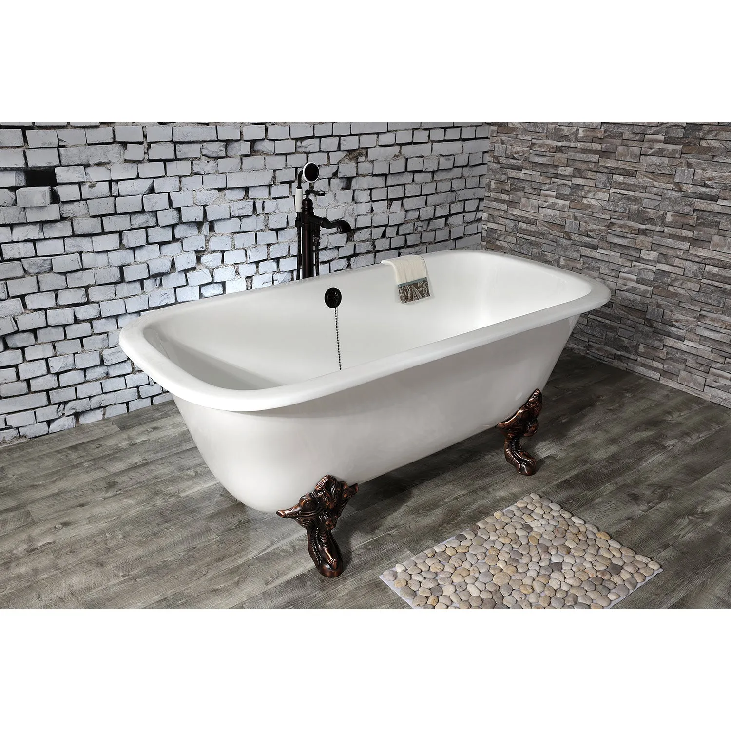 Double Ended Clawfoot Tub with Feet No Faucet Drillings