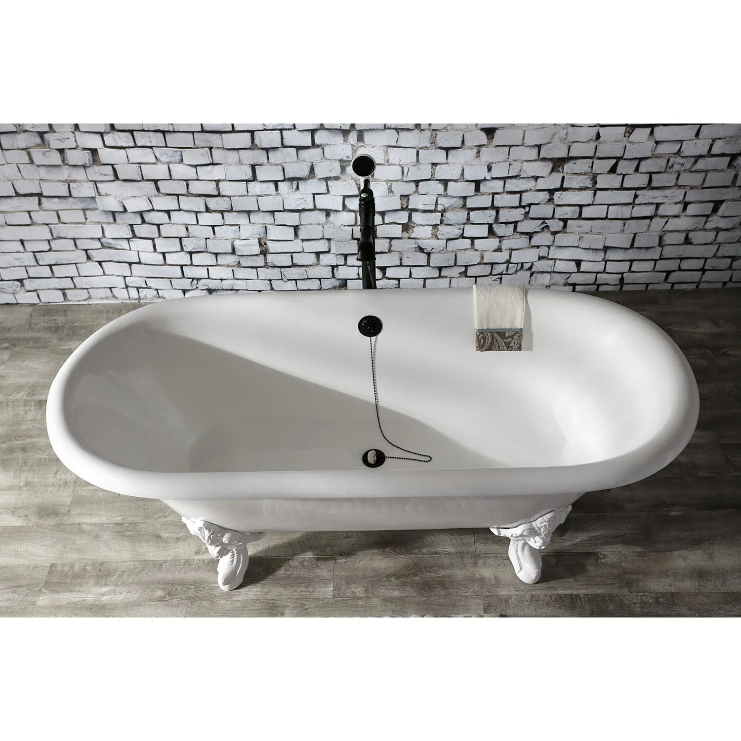 Double Ended Clawfoot Tub with Feet No Faucet Drillings