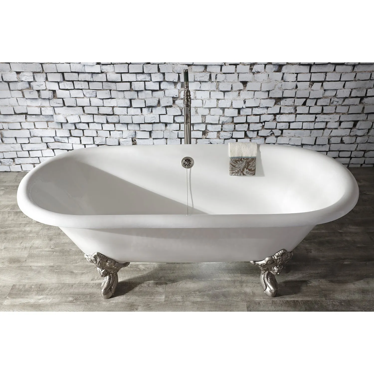 Double Ended Clawfoot Tub with Feet No Faucet Drillings