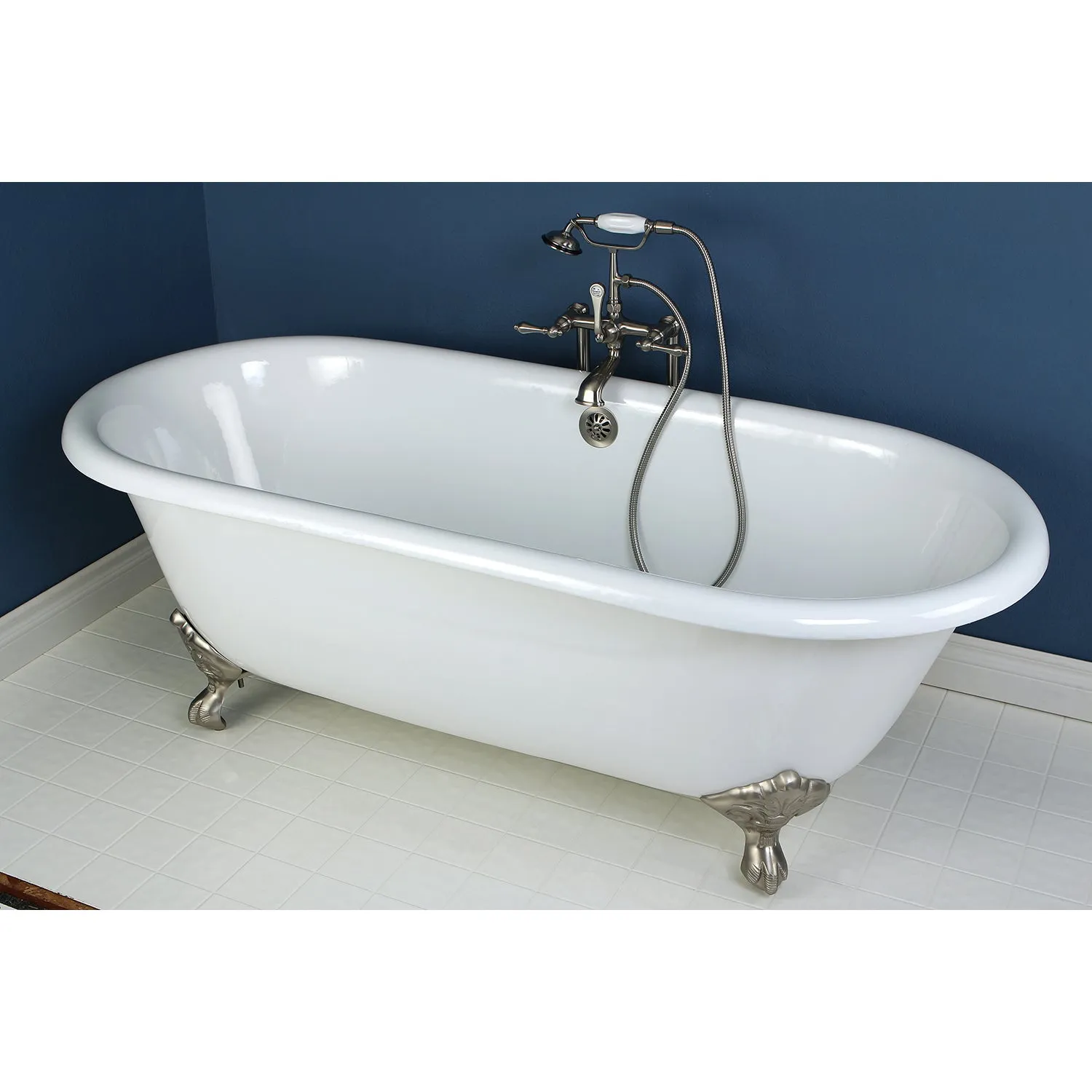 Double Ended Clawfoot Tub with Feet No Faucet Drillings
