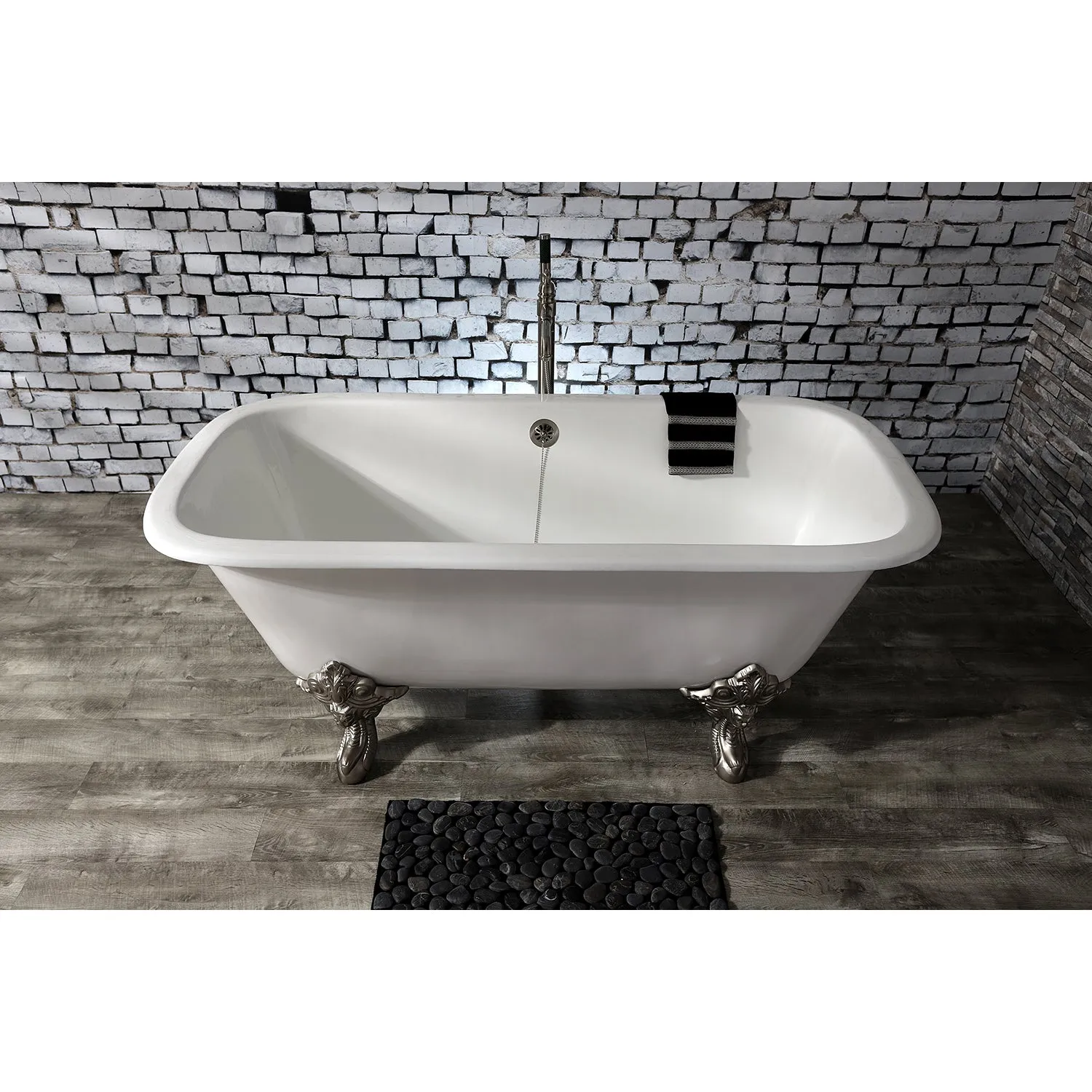 Double Ended Clawfoot Tub with Feet No Faucet Drillings