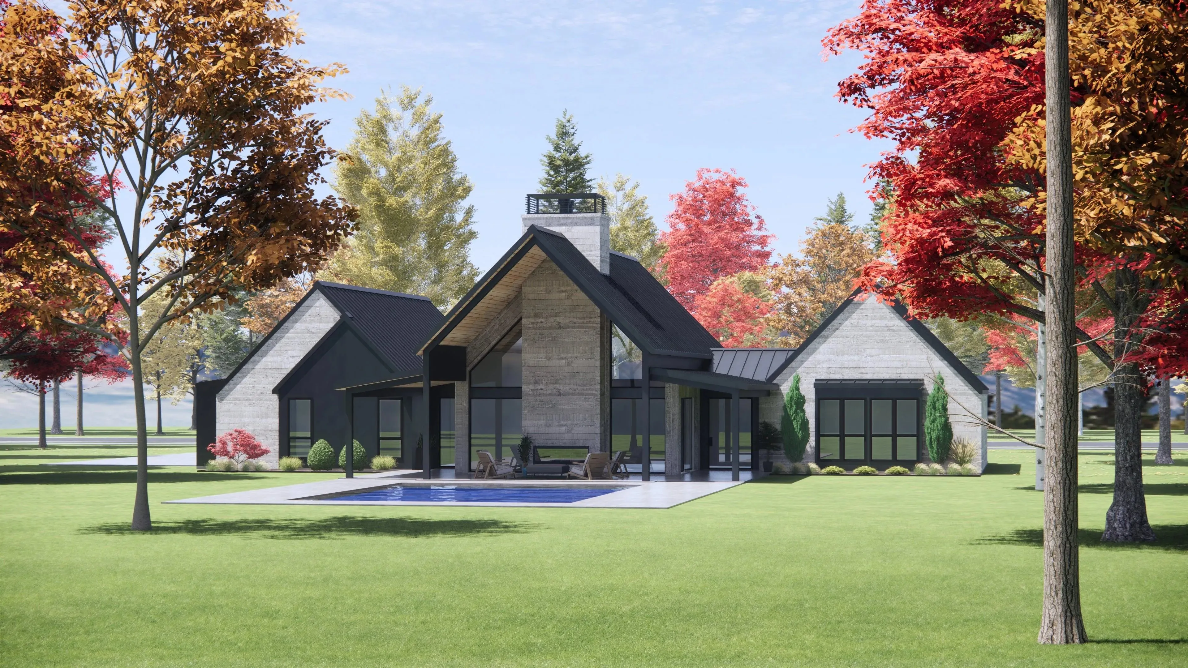 Elegant 4-Bedroom Home with Spacious Rear Porch and Outdoor Fireplace