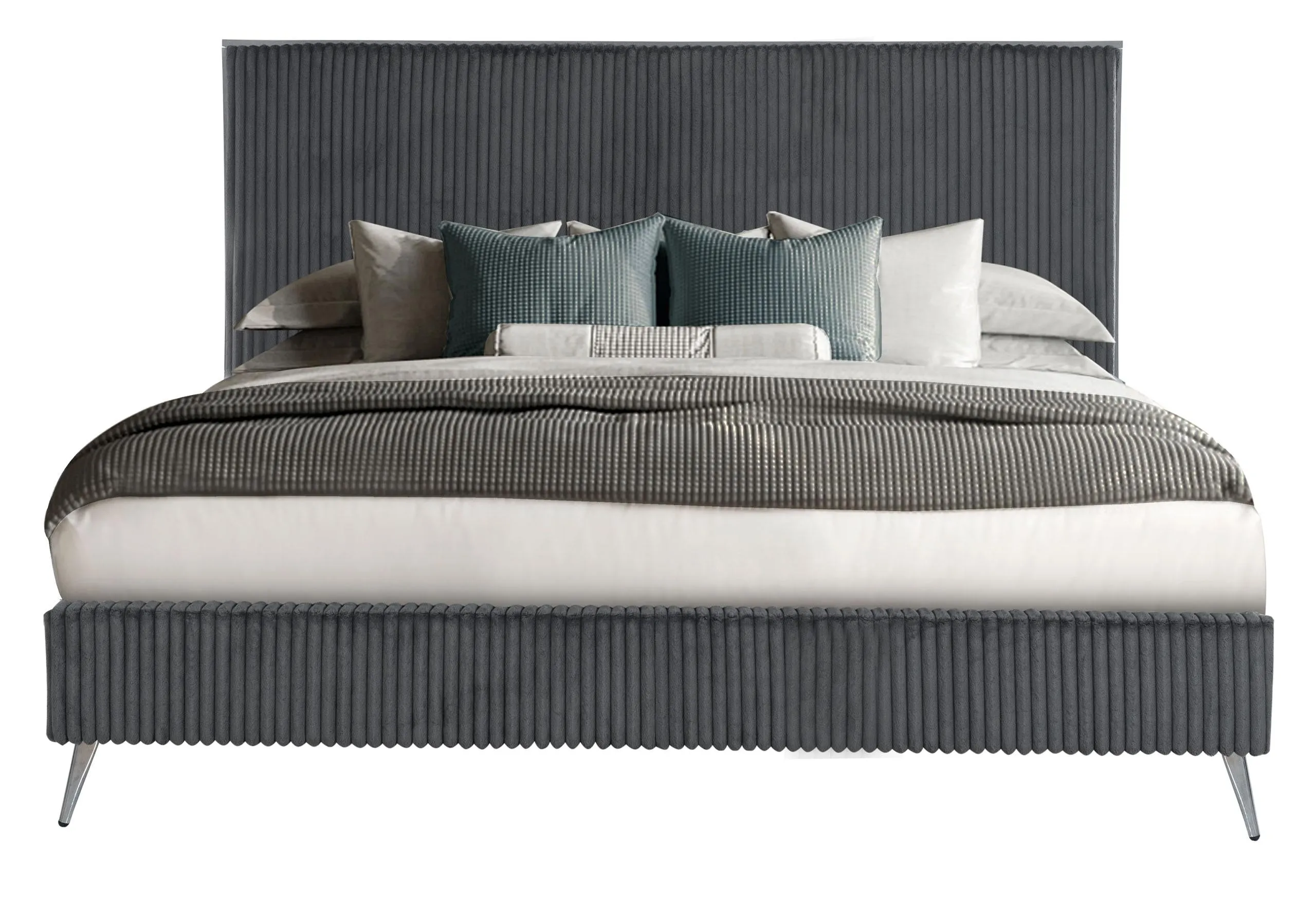 Enzo Dark Grey King Bed - Spacious Elegance