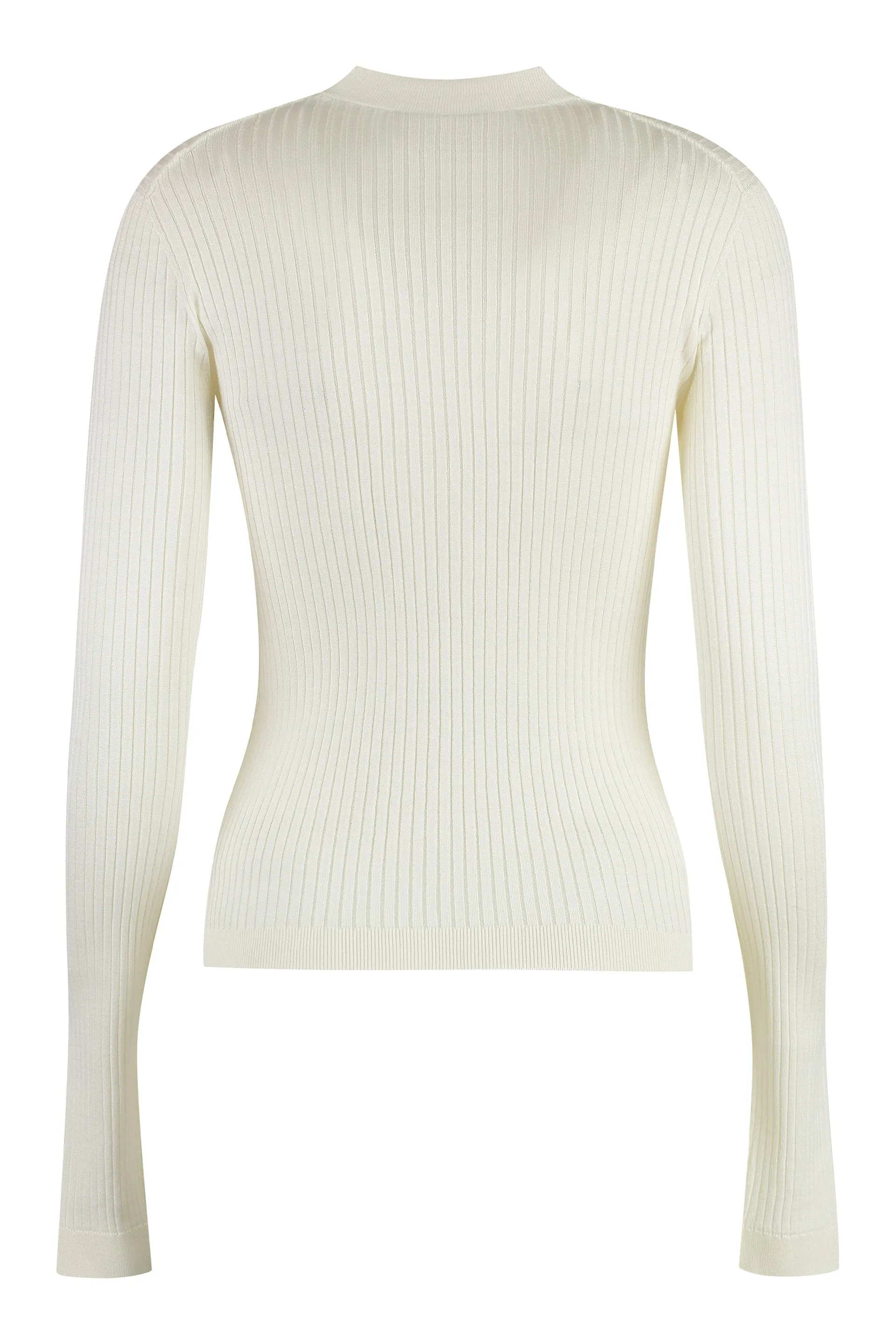 FENDI Knit Wool-Blend Top with Logo Intarsia for Women - FW24