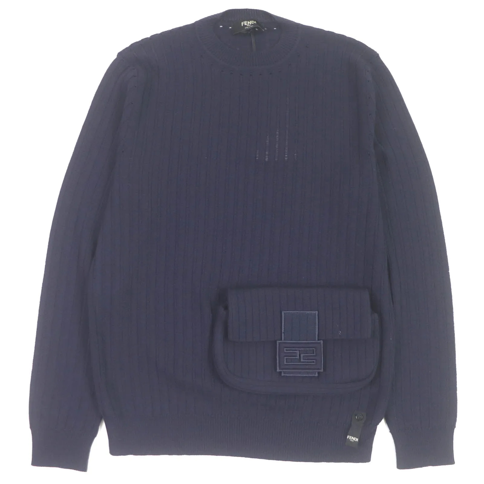 FENDI sweater FZX104 wool Navy 50