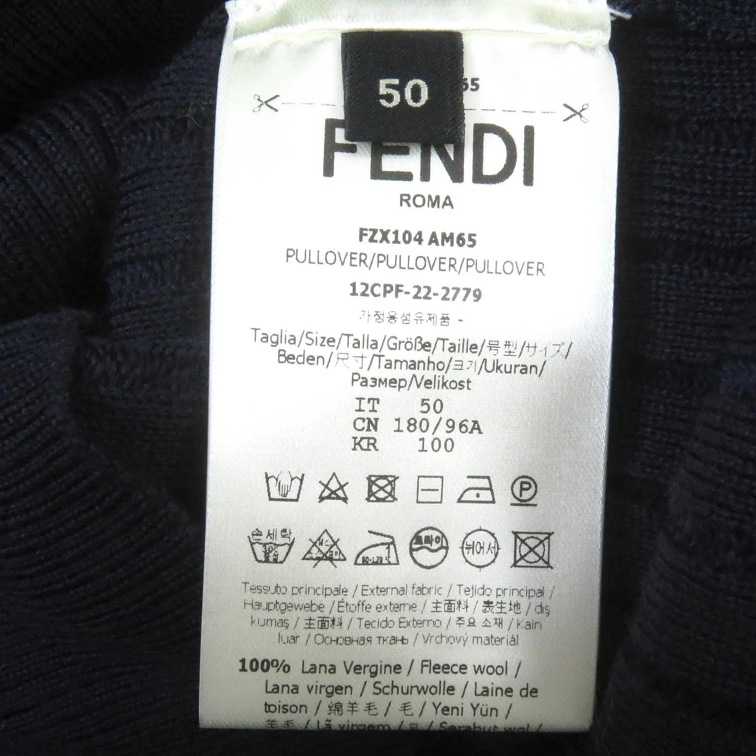 FENDI sweater FZX104 wool Navy 50