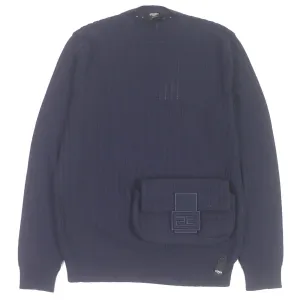 FENDI sweater FZX104 wool Navy 50