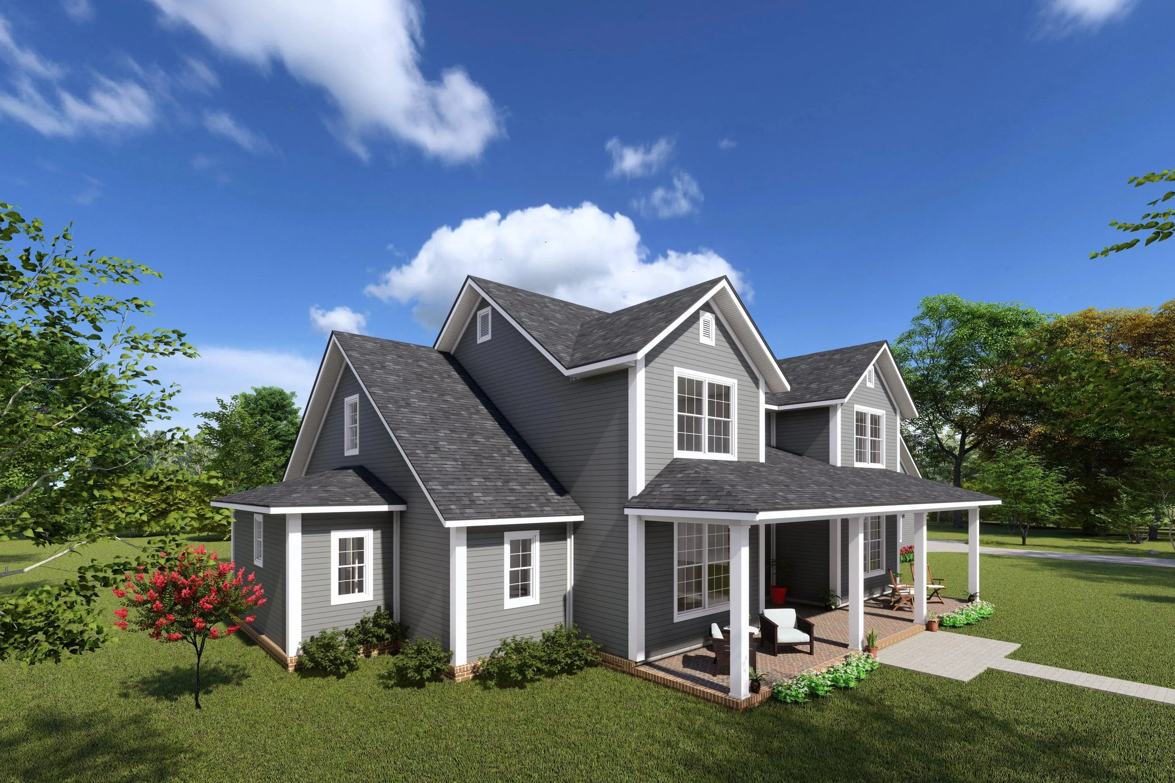 Four-Bedroom Home with Spacious Living Areas and Three-Car Garage