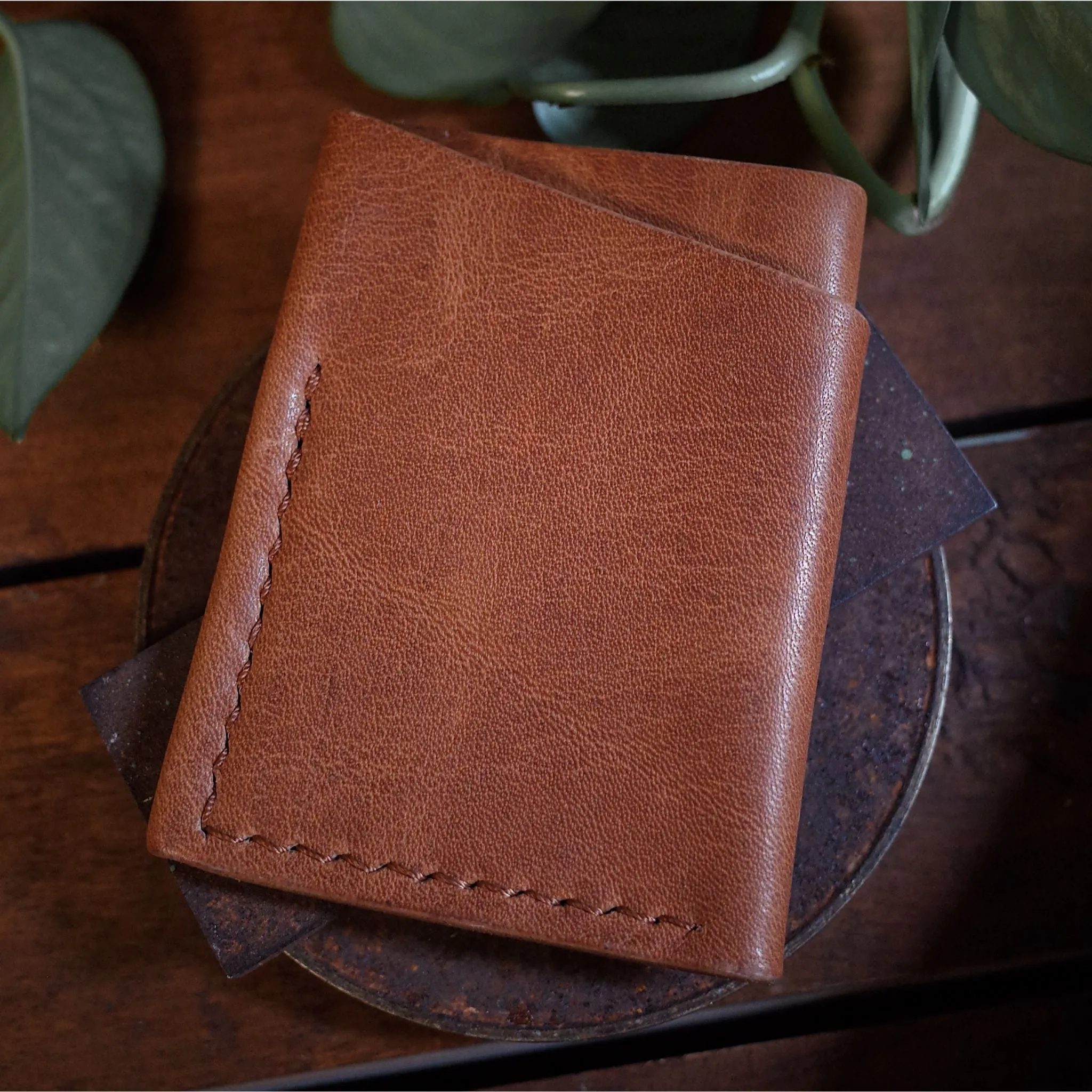 Gaspé Leather Cardholder – English Tan Edition