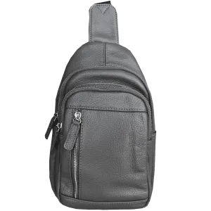 Geniune Leather Sling Bag - Grey