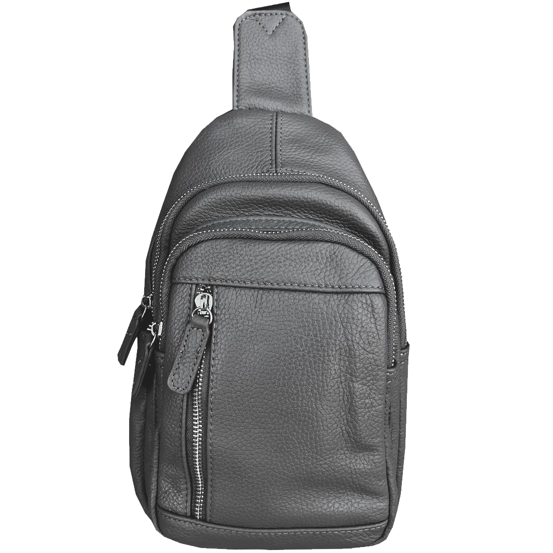 Geniune Leather Sling Bag - Grey