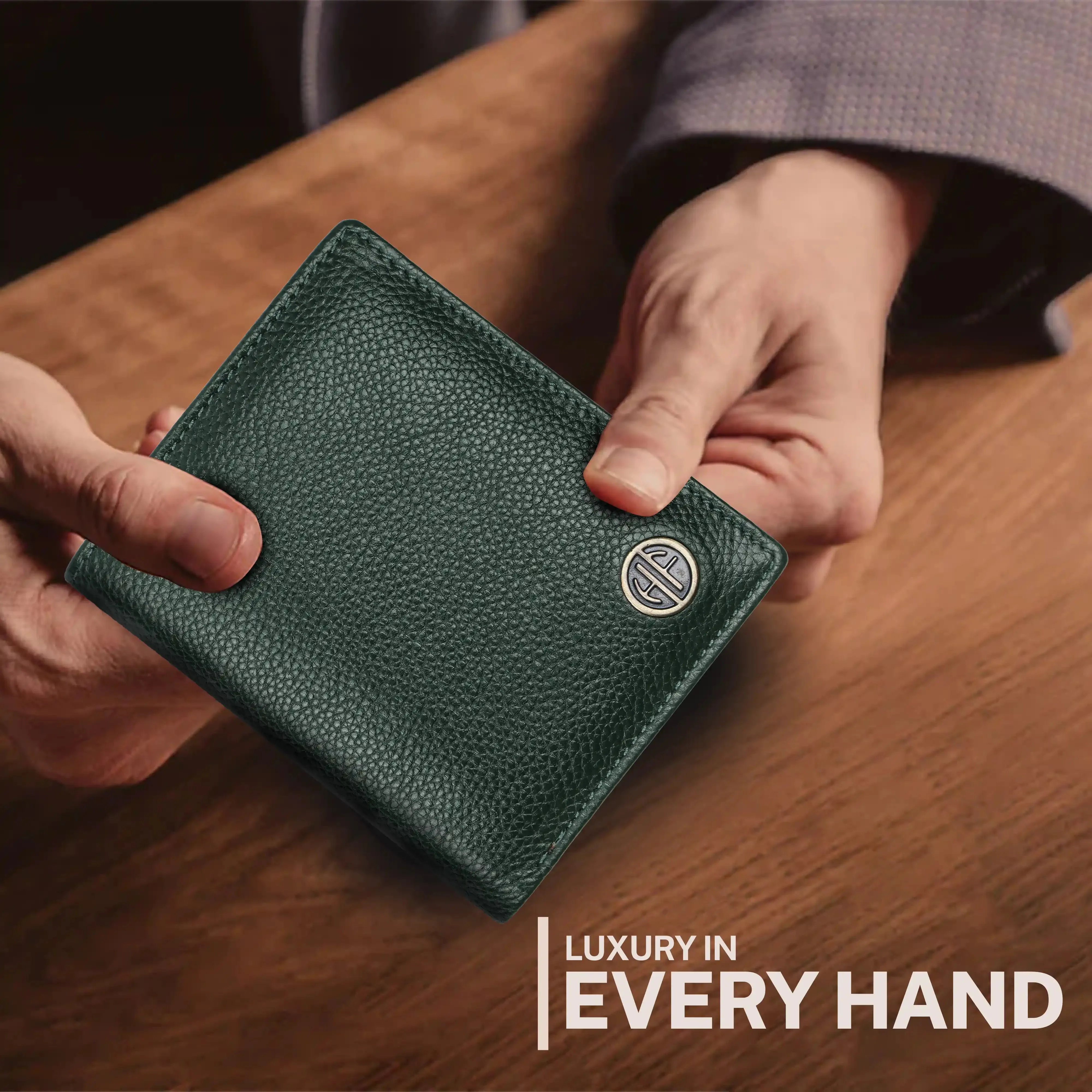 Genuine Leather Money Wallet for Men, RFID Protected - Bi-Fold