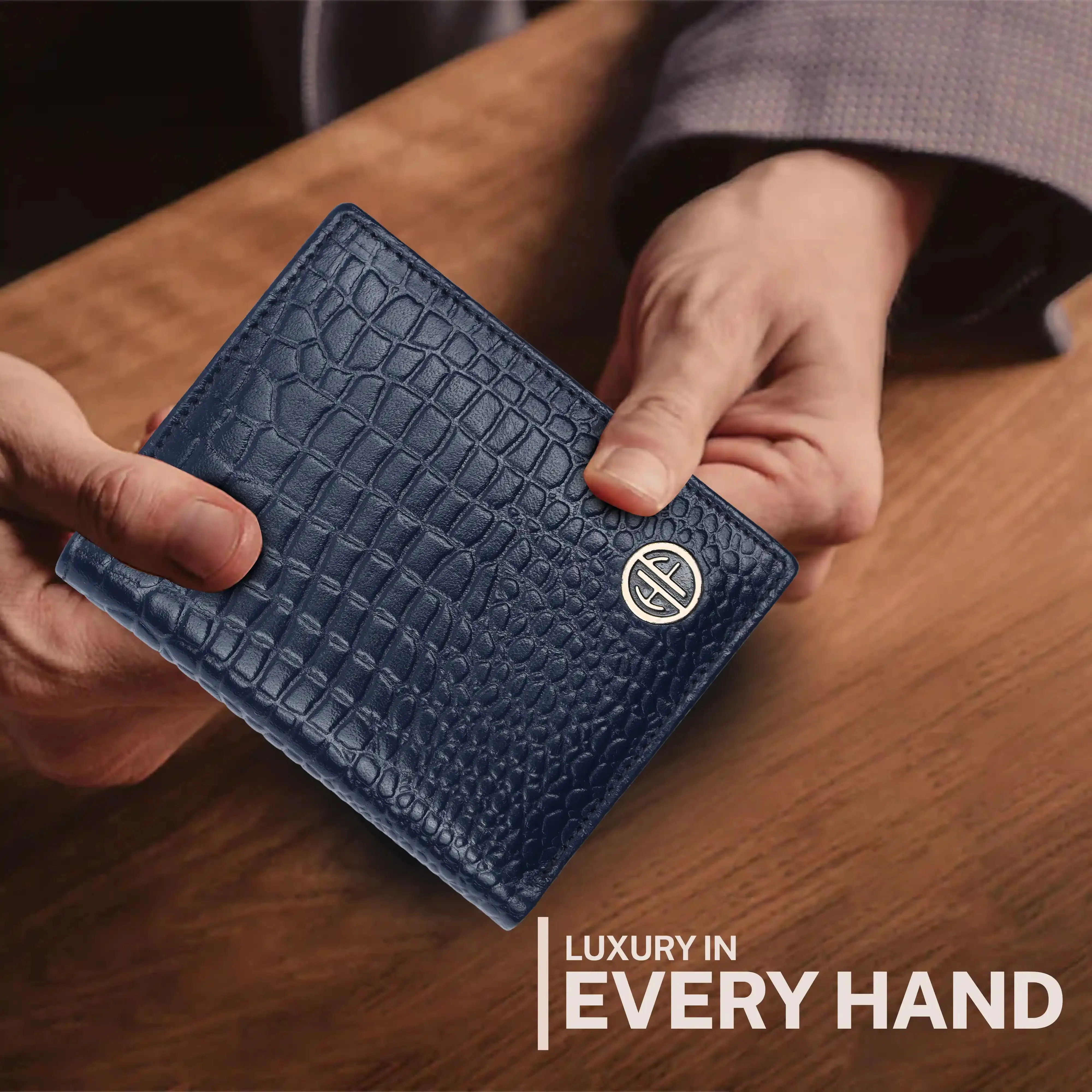 Genuine Leather Money Wallet for Men, RFID Protected - Bi-Fold