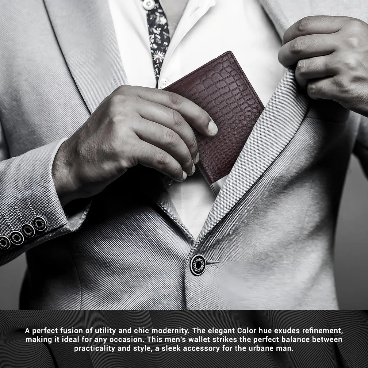 Genuine Leather Money Wallet for Men, RFID Protected - Bi-Fold