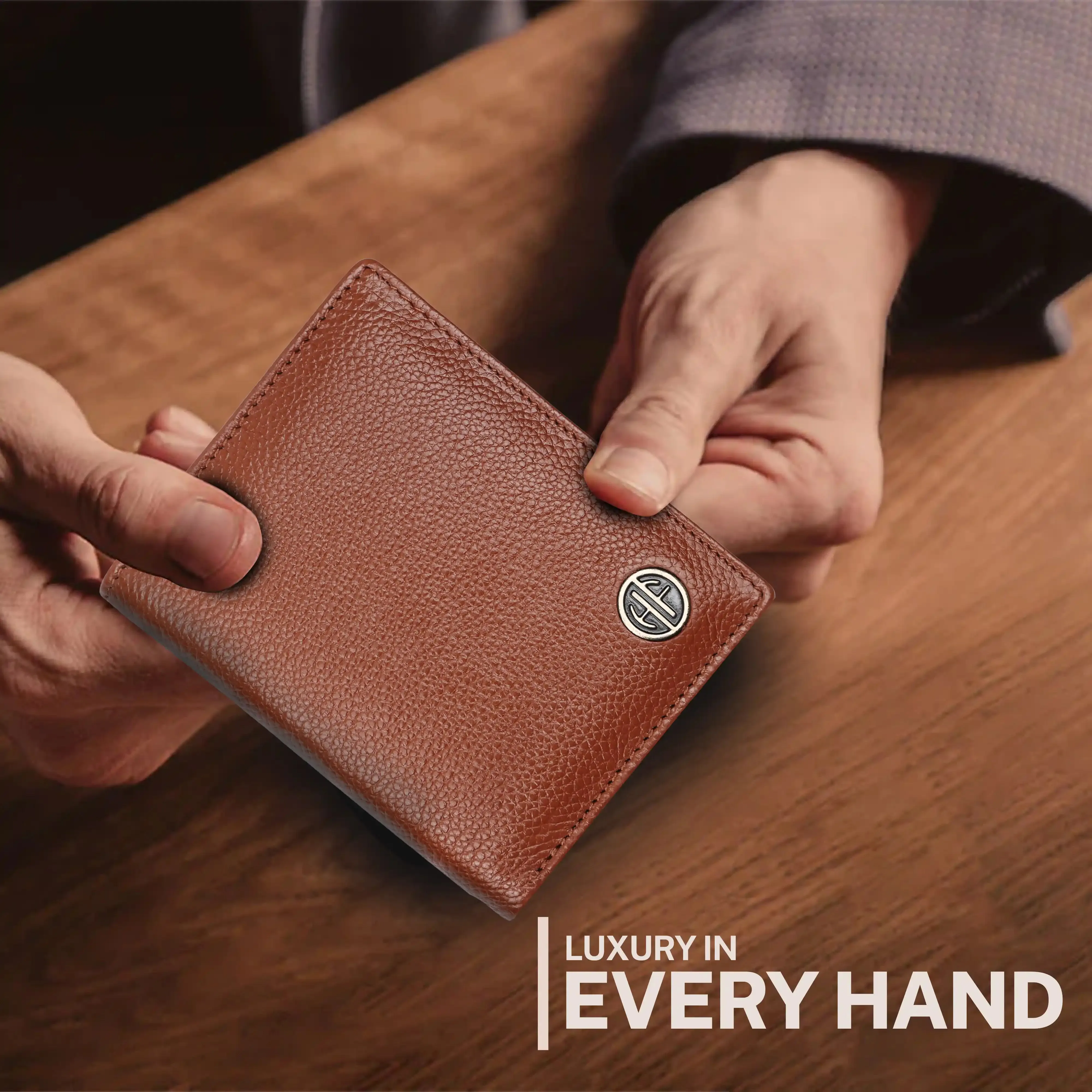 Genuine Leather Money Wallet for Men, RFID Protected - Bi-Fold