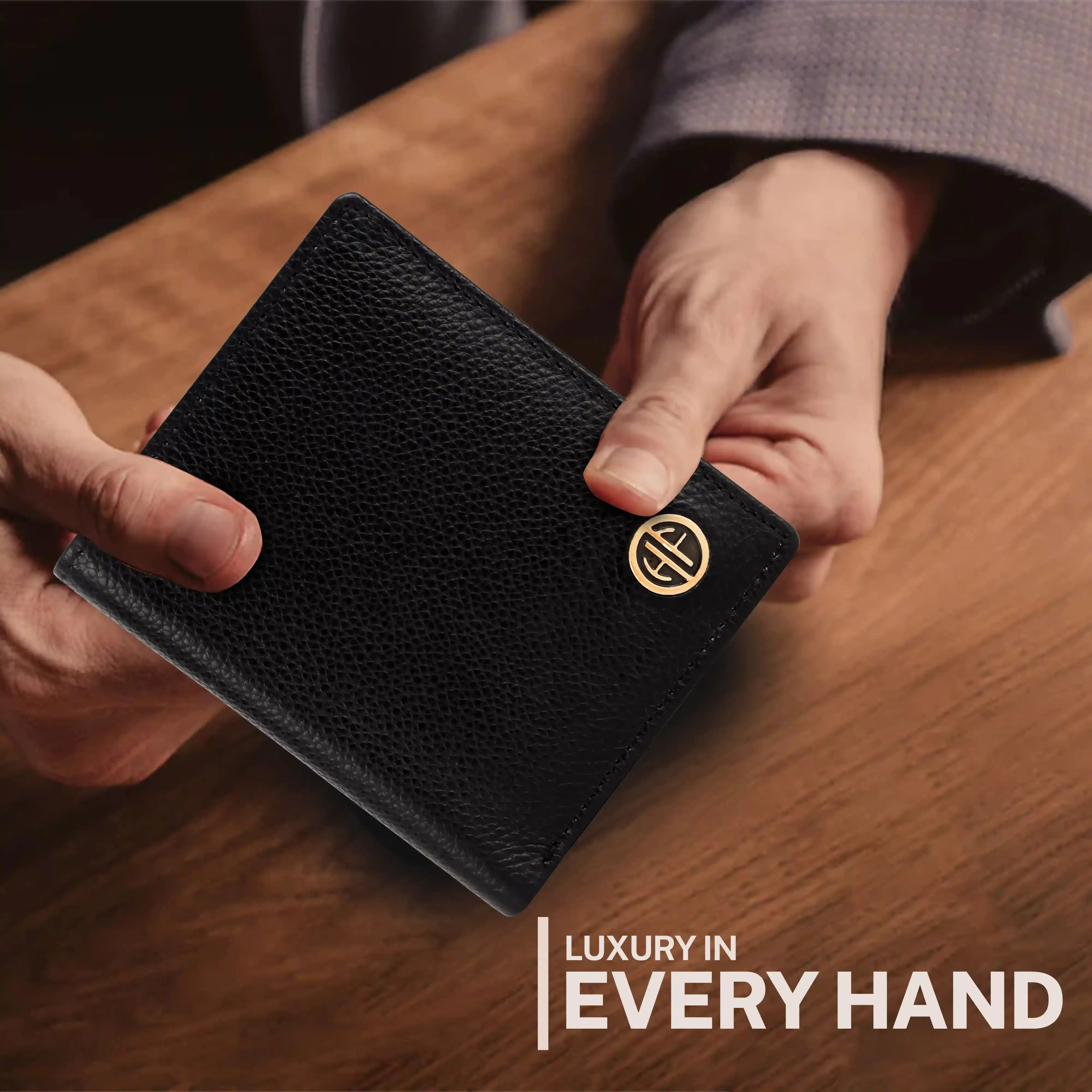 Genuine Leather Money Wallet for Men, RFID Protected - Bi-Fold