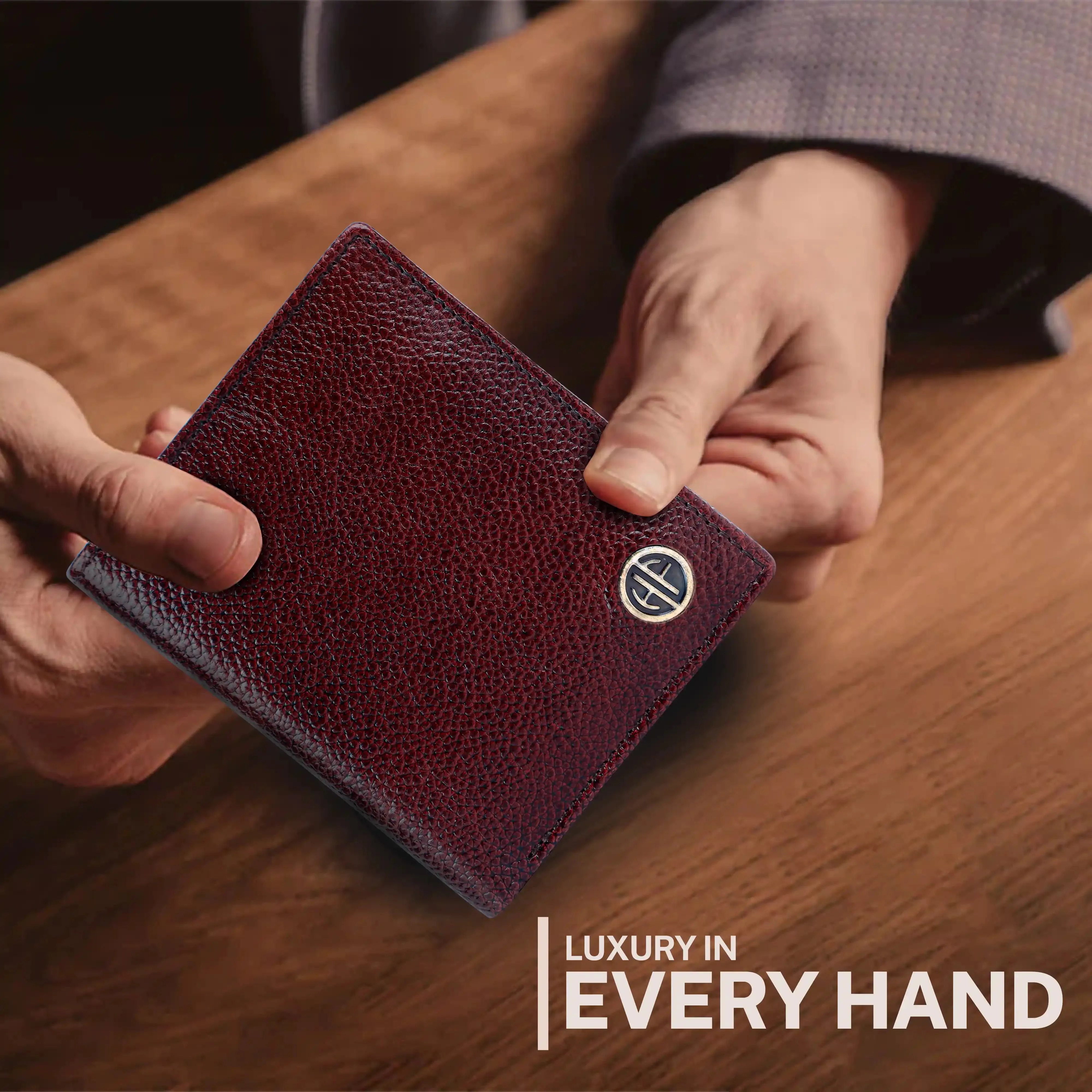 Genuine Leather Money Wallet for Men, RFID Protected - Bi-Fold