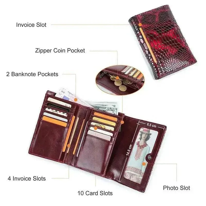 Genuine Leather Wallet Women - Stylish Italian Wallet - WWC004