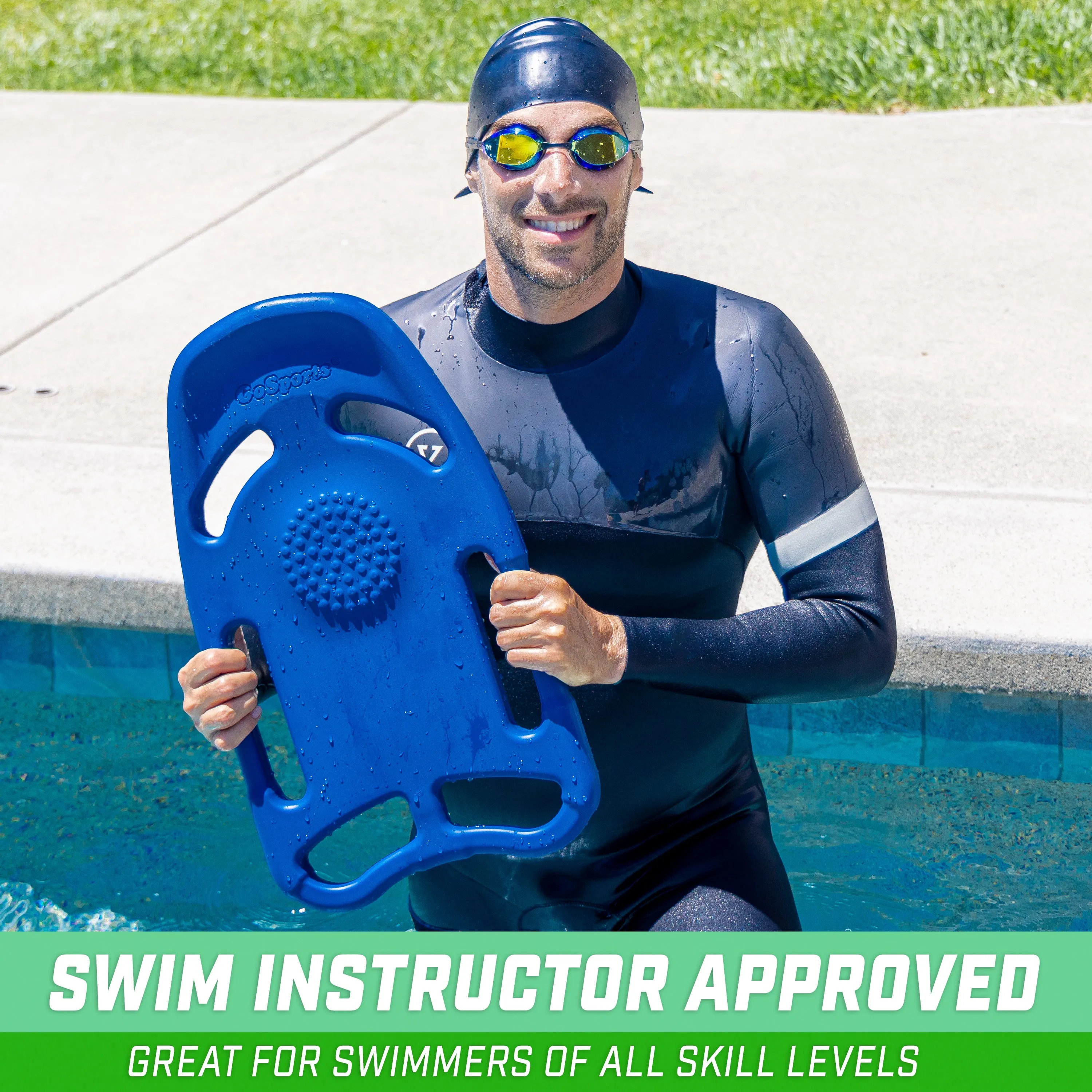 GoSports X5 Swim Kickboard for Swimming Training and Pool Exercise - Adult Size