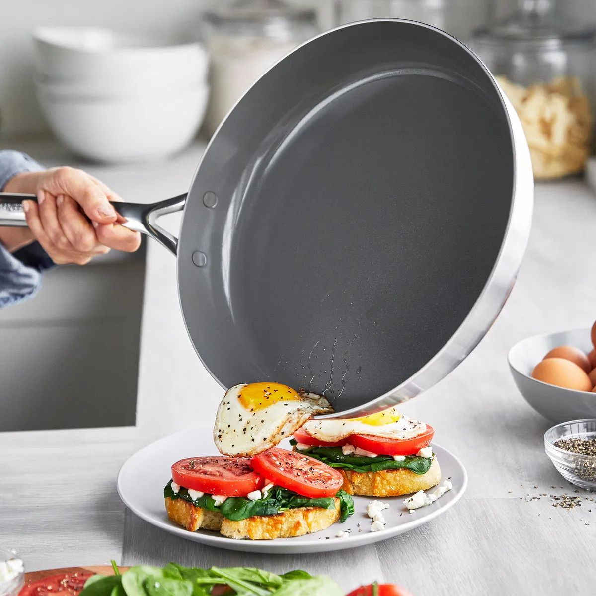 GP5 Stainless Steel 12" Frypan with Lid | Mirror Handles