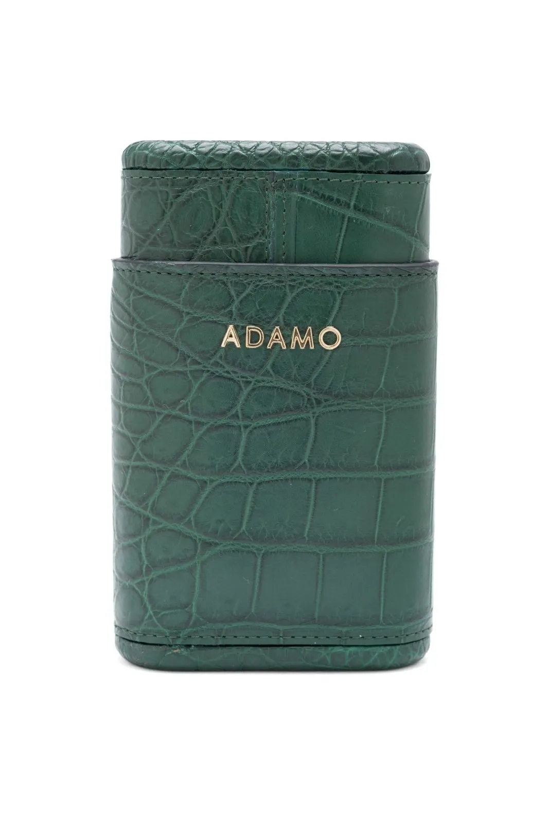 Green Crocodile Leather Cigar Case