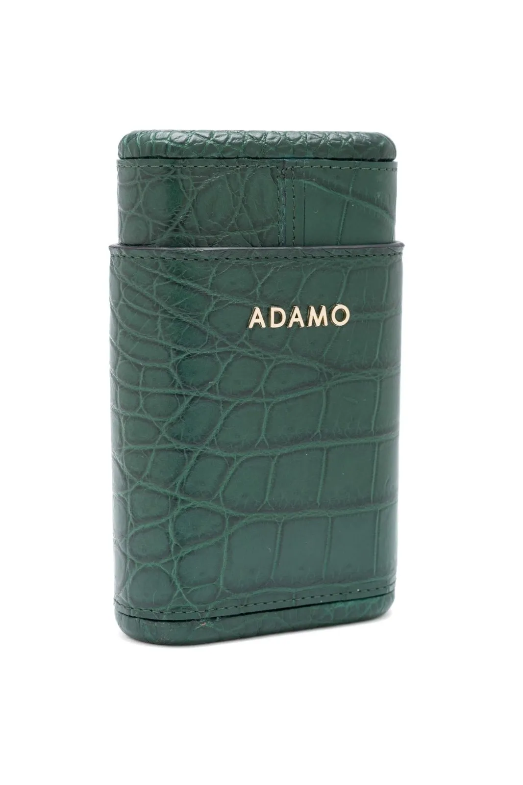 Green Crocodile Leather Cigar Case